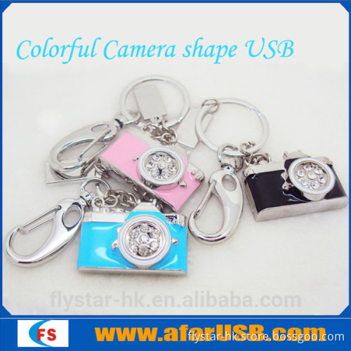 mini 128MB-64GB metal camera USB Flash Drives,diamond camera USB stick nice keychain camera usb